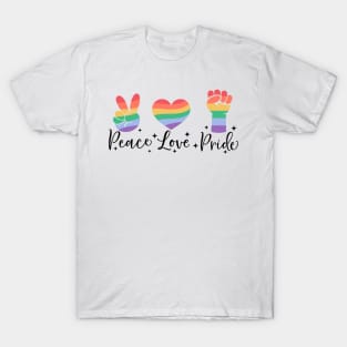 Peace love pride; gay; pride month; lgbtq; queer; gay pride; lesbian T-Shirt